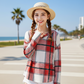 💖2026 Autumn’s Sale 70% OFF✨🍂Easy Everyday Comfort | Women's Plaid Hooded Drawstring V-Neck Shirt