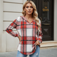 💖2026 Autumn’s Sale 70% OFF✨🍂Easy Everyday Comfort | Women's Plaid Hooded Drawstring V-Neck Shirt
