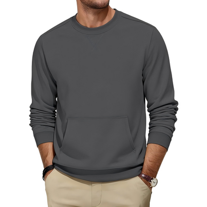⏳LAST DAY SALE 70% OFF🍂Men's Casual Classic Crewneck Hoodless Sweatshirt With Kangaroo Pocket✨– Comfortable, Timeless & Easy to Wear