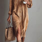 ⏳LAST DAY SALE ONLY ￡23.99!!✨Effortless Chic Corduroy Shirt Dress – Soft, Cozy & Versatile for All Seasons 🍂🔥