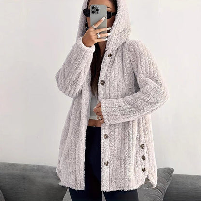 ⏳LAST DAY SALE ONLY ￡17.99!!✨🍂 Women's Loose-Fit Hooded Plush Jacket