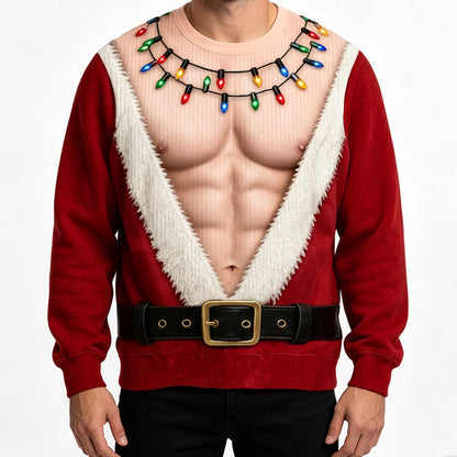 🎅🎄LAST DAY SALE 70% OFF👍✨Men's Funny Christmas 3D Printed Muscle Sweatshirt