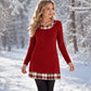 ✨🍂2026 Autumn’s Sale 70% OFF💖Women's Casual Plaid Patchwork Knit Dress
