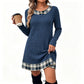 ✨🍂2026 Autumn’s Sale 70% OFF💖Women's Casual Plaid Patchwork Knit Dress