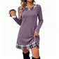 ✨🍂2026 Autumn’s Sale 70% OFF💖Women's Casual Plaid Patchwork Knit Dress