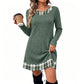 ✨🍂2026 Autumn’s Sale 70% OFF💖Women's Casual Plaid Patchwork Knit Dress
