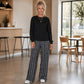 ⏳LAST DAY SALE ONLY ￡29.99!!🍂✨Women's Casual Crewneck Top & Printed Pants Set