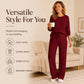 🔥LAST DAY SALE 70% OFF👍✨Women's 2026 UK Ribbed Knit Top & Straight Pants Set