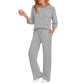 🔥🖤Black Friday Sale:50% OFF🖤👍✨Women's 2026 UK Ribbed Knit Top & Straight Pants Set