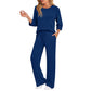 🔥LAST DAY SALE 70% OFF👍✨Women's 2026 UK Ribbed Knit Top & Straight Pants Set