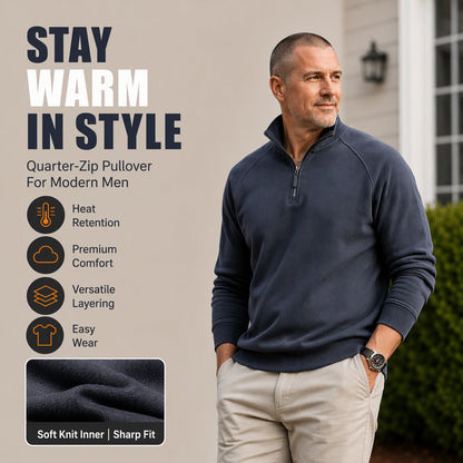 💥Hot Sale 50% OFF💖Men's quarter-zip sweater with a stand-up collar