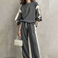 🌸Hot Sale 50% OFF☁️Women's Crewneck Sweatshirt & Wide-Leg Pants Set – Comfortable & Casual, Home Relaxation
