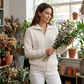 ⏰LAST DAY SALE 70% OFF👍✨Drop Shoulder, Flattering Relaxed Fit – Women's Ribbed Knit Zip-Up Cardigan ✨