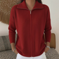 ⏰LAST DAY SALE 70% OFF👍✨Drop Shoulder, Flattering Relaxed Fit – Women's Ribbed Knit Zip-Up Cardigan ✨
