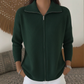 ⏰LAST DAY SALE 70% OFF👍✨Drop Shoulder, Flattering Relaxed Fit – Women's Ribbed Knit Zip-Up Cardigan ✨