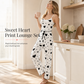 🖤🩶Black Friday Mega Deal – 50% off!💖🧸Womens 2 Piece Ribbed Pajama Set Heart Print Camisole Top and Long Pants Loungewear🏡