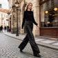 🖤🍂Black Friday Sale:50% OFF💎Women's Sparkling Sequin Wide-Leg Pants