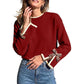 💖2026 Autumn’s Sale 70% OFF✨🍂💕 Women's Crewneck Sweater with Leopard Bow Cuffs🧶 Cosy, Cute & Effortlessly Stylish!