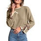 💖2026 Autumn’s Sale 70% OFF✨🍂💕 Women's Crewneck Sweater with Leopard Bow Cuffs🧶 Cosy, Cute & Effortlessly Stylish!