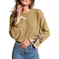 💖2026 Autumn’s Sale 70% OFF✨🍂💕 Women's Crewneck Sweater with Leopard Bow Cuffs🧶 Cosy, Cute & Effortlessly Stylish!