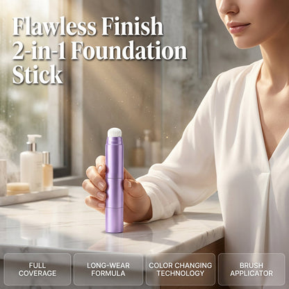 🥳2026 HOT SALE-BUY 1 GET 1 FREE🥳💞50K+ SOLD! 💄✨2-in-1 Color Changing Foundation Stick – built-in brush, full coverage, long-lasting & portable. Flawless skin anywhere! 🛡️✅