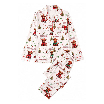 ⏳Last Day Sale Only ￡17.99!!🎁✨Christmas Long Sleeve Notch Collar Pajama Set