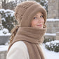 🔥LAST DAY SALE £6.99!!💞✨ Winter’s Sweet Little Luxury | Clever All-in-One Knit Hat & Scarf Set 🤍❄️ Soft twisted knit, keeps head and neck cosy without bulky layers🧣