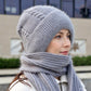 🔥LAST DAY SALE £6.99!!💞✨ Winter’s Sweet Little Luxury | Clever All-in-One Knit Hat & Scarf Set 🤍❄️ Soft twisted knit, keeps head and neck cosy without bulky layers🧣