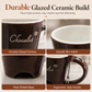 Ceramic Chocolate and Cheese Fondue Melter Mug with Fork