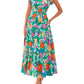 🏖️Early Summer Sale-50% Off🌷Women's Boho Print V Neck Ruffle Maxi Dress
