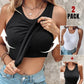 💥LAST DAY SALE 50% OFF🍃💖Round Neck Built-in Bra Ribbed Tank Top