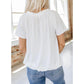 💖LAST DAY SALE 50% OFF💷✨Women's Casual Pleated V-Neck Short-Sleeve Top🌷-Loose Fit & Comfortable Shirring Top
