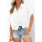 🔥2026 Summer Hot Sale 49% OFF💥Women's Tops Casual V Neck Button Down Shirts Solid Short Sleeve Blouses