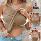 💥LAST DAY SALE 50% OFF🍃💖Round Neck Built-in Bra Ribbed Tank Top