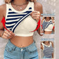 💥LAST DAY SALE 50% OFF🍃💖Round Neck Built-in Bra Ribbed Tank Top