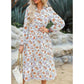 ⏳Limited-time Sale 50% OFF👗Women's 2026 V-Neck Long Puff Sleeve Bohemian Floral Dress