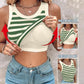 💥LAST DAY SALE 50% OFF🍃💖Round Neck Built-in Bra Ribbed Tank Top