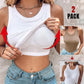 💥LAST DAY SALE 50% OFF🍃💖Round Neck Built-in Bra Ribbed Tank Top