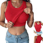 💖LAST DAY SPECIAL SALE 50% OFF🍃💖Women's Ribbed Stretchy Tank Top with Built-in Bra